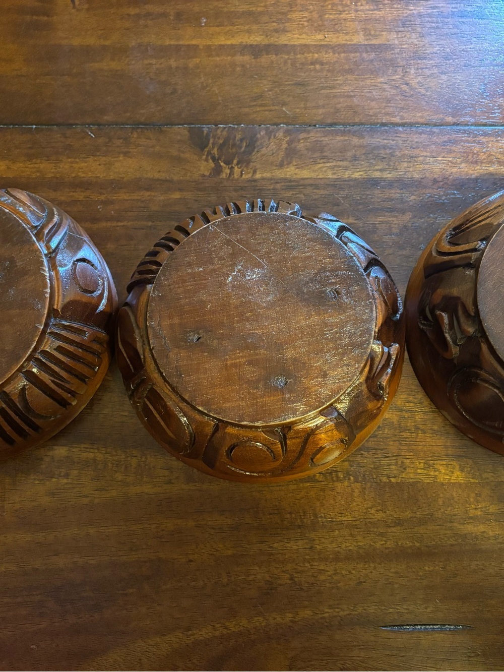 Handmade Wooden Bowls Lot Of 4 - Picture 15 of 15